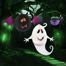 Load image into Gallery viewer, 3 PCS / Set Creative Funny Halloween Ghost Bats Spider Pendant Paper Decoration and Props Horror, Ghost + bat + spider