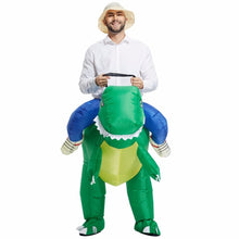 Load image into Gallery viewer, Operated Inflatable Dinosaur Fancy Polyester Dress Halloween Party Costume for Adult, Recommended Height: 1.6-1.9m
