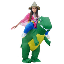 Load image into Gallery viewer, Operated Inflatable Dinosaur Fancy Polyester Dress Halloween Party Costume for Adult, Recommended Height: 1.6-1.9m