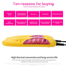 Load image into Gallery viewer, Multifunctional Household Cartoon Dehumidification Deodorization Shoe Warmer Dryer with Lighting, US Plug, US Plug