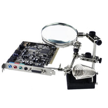 Load image into Gallery viewer, 90mm Diameter 5X Multifunction Spring Iron Stand with Magnifying Glass, 5X