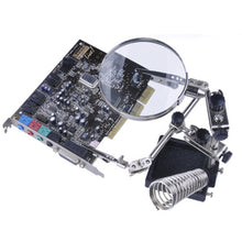 Load image into Gallery viewer, 90mm Diameter 5X Multifunction Spring Iron Stand with Magnifying Glass, 5X