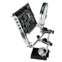 Load image into Gallery viewer, 90mm Diameter 5X Multifunction Spring Iron Stand with Magnifying Glass, 5X