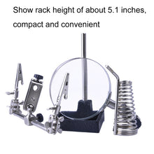 Load image into Gallery viewer, 90mm Diameter 5X Multifunction Spring Iron Stand with Magnifying Glass, 5X