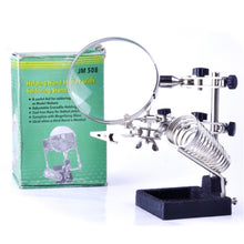 Load image into Gallery viewer, 90mm Diameter 5X Multifunction Spring Iron Stand with Magnifying Glass, 5X