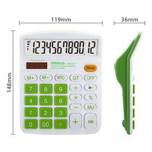 Load image into Gallery viewer, OSALO OS-837VC 12 Digits Colorful Desktop Calculator Solar Energy Dual Power Calculator
