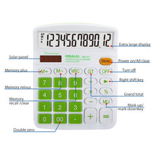 Load image into Gallery viewer, OSALO OS-837VC 12 Digits Colorful Desktop Calculator Solar Energy Dual Power Calculator