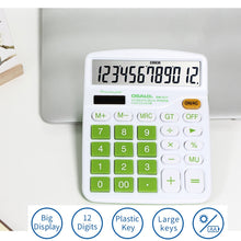 Load image into Gallery viewer, OSALO OS-837VC 12 Digits Colorful Desktop Calculator Solar Energy Dual Power Calculator