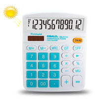 Load image into Gallery viewer, OSALO OS-837VC 12 Digits Colorful Desktop Calculator Solar Energy Dual Power Calculator
