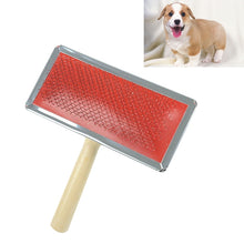 Load image into Gallery viewer, Soft Curve Needled Manual Bristles Grooming Cleaning Brush with Wood Handle for Pet,  Size: L, Random Color Delivery, Size: L
