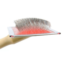 Load image into Gallery viewer, Soft Curve Needled Manual Bristles Grooming Cleaning Brush with Wood Handle for Pet,  Size: L, Random Color Delivery, Size: L