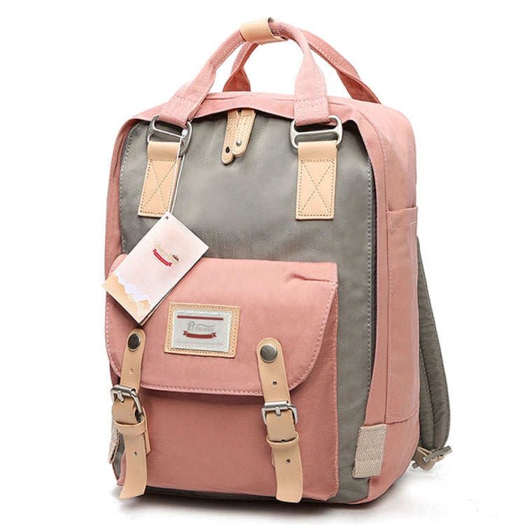 Fashion Casual Travel Backpack Laptop Bag Student Bag with Handle, Size: 38*28*15cm, 38*28*11cm Pink Grey, 38*28*15cm
