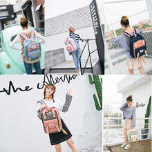 Load image into Gallery viewer, Fashion Casual Travel Backpack Laptop Bag Student Bag with Handle, Size: 38*28*15cm, 38*28*11cm Pink Grey, 38*28*15cm