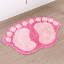 Load image into Gallery viewer, 1390 Foot-shaped Non Slip Shaggy Soft Water Absorption Bedroom Bathroom Carpet Mat