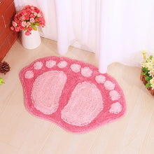 Load image into Gallery viewer, 1390 Foot-shaped Non Slip Shaggy Soft Water Absorption Bedroom Bathroom Carpet Mat