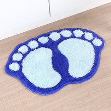 Load image into Gallery viewer, 1390 Foot-shaped Non Slip Shaggy Soft Water Absorption Bedroom Bathroom Carpet Mat