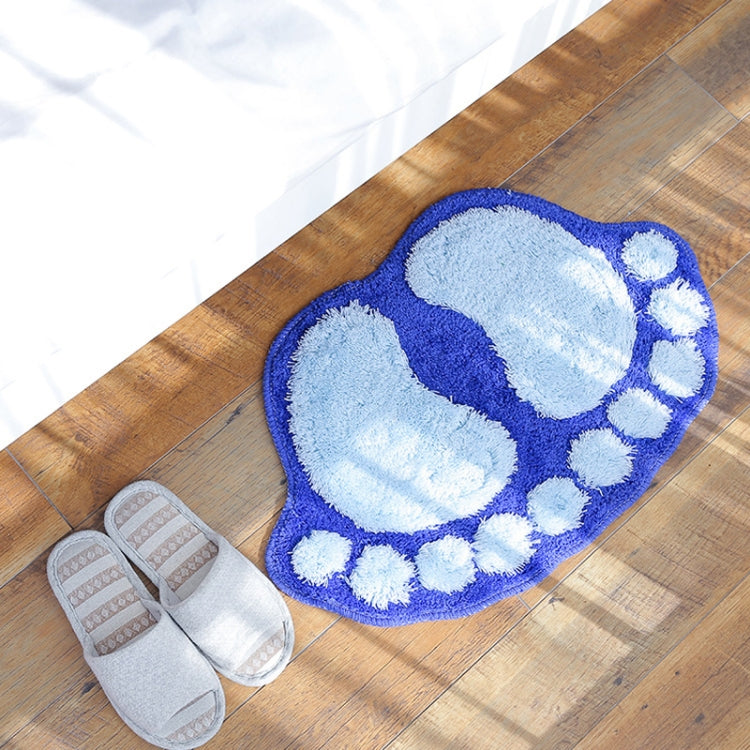 1390 Foot-shaped Non Slip Shaggy Soft Water Absorption Bedroom Bathroom Carpet Mat
