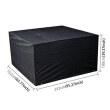 Load image into Gallery viewer, Anti-UV Waterproof Dust-proof 210D Oxford Cloth Folding Table Chairs Protective Cover Outdoor Furniture Set Cover, Size: 242*162*100cm(Black), Size: 242*162*100cm