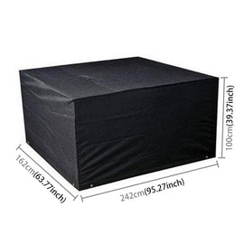 Anti-UV Waterproof Dust-proof 210D Oxford Cloth Folding Table Chairs Protective Cover Outdoor Furniture Set Cover, Size: 242*162*100cm(Black), Size: 242*162*100cm
