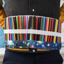 Load image into Gallery viewer, 72 Slots Cosmic Galaxy Print Pen Bag Canvas Pencil Wrap Curtain Roll Up Pencil Case Stationery Pouch, 72 Slots