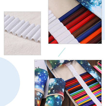 Load image into Gallery viewer, 72 Slots Cosmic Galaxy Print Pen Bag Canvas Pencil Wrap Curtain Roll Up Pencil Case Stationery Pouch, 72 Slots