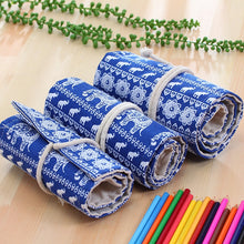 Load image into Gallery viewer, 72 Slots Cosmic Galaxy Print Pen Bag Canvas Pencil Wrap Curtain Roll Up Pencil Case Stationery Pouch, 72 Slots