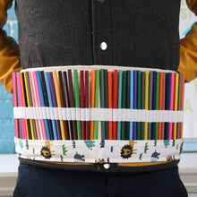 Load image into Gallery viewer, 36 Slots Cartoon Animal Print Pen Bag Canvas Pencil Wrap Curtain Roll Up Pencil Case Stationery Pouch, 36 Slots