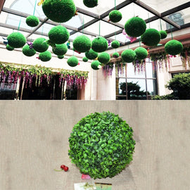 Artificial Aglaia Odorata Plant Ball Topiary Wedding Event Home Outdoor Decoration Hanging Ornament, Diameter: 14.7 inch, 14.7 inch