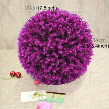 Load image into Gallery viewer, Artificial Purple Eucalyptus Plant Ball Topiary Wedding Event Home Outdoor Decoration Hanging Ornament, Diameter: 13.4 inch, 13.4 inch