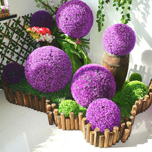 Load image into Gallery viewer, Artificial Purple Eucalyptus Plant Ball Topiary Wedding Event Home Outdoor Decoration Hanging Ornament, Diameter: 15 inch, 15 inch