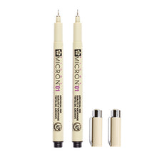 Load image into Gallery viewer, 2 PCS Archival Pigment Ink Drawing Fineliner Pens Nib Manga Micron Pen, 0.25mm, 0.3mm, 0.35mm, 0.45mm, 0.5mm