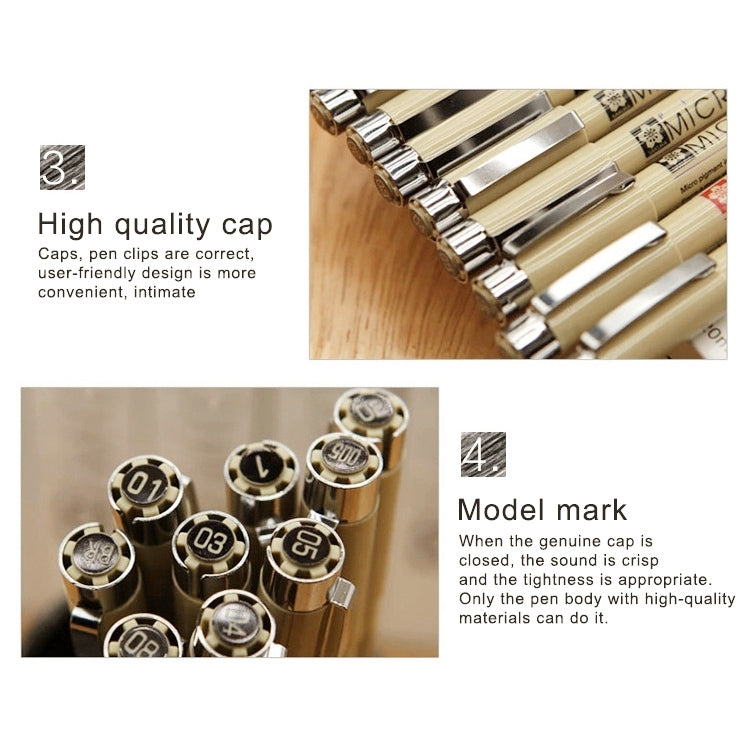 2 PCS Archival Pigment Ink Drawing Fineliner Pens Nib Manga Micron Pen, 0.35mm, 0.4mm, 0.45mm, 0.5mm, 0.25mm, 0.3mm