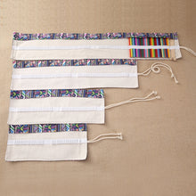 Load image into Gallery viewer, 72 Slots Ethnic Print Pen Bag Canvas Pencil Wrap Curtain Roll Up Pencil Case Stationery Pouch, 72 Slots