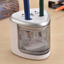 Load image into Gallery viewer, Office School Stationery Battery Operated Dual Slots Electric Colored Pencil Sharpener, Random Color Delivery, Dual Slots Electric Sharpener