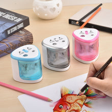 Load image into Gallery viewer, Office School Stationery Battery Operated Dual Slots Electric Colored Pencil Sharpener, Random Color Delivery, Dual Slots Electric Sharpener