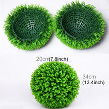 Load image into Gallery viewer, Artificial Green Eucalyptus Plant Ball Topiary Wedding Event Home Outdoor Decoration Hanging Ornament, Diameter: 13.4 inch, 13.4 inch
