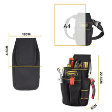 Load image into Gallery viewer, Professional Oxford Cloth Electrician Belt Pouch Convenient Tool Bag, WH008 Black