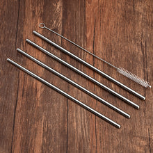 Load image into Gallery viewer, 4 PCS Reusable Stainless Steel Drinking Straws + 1 x Cleaner Brush Set Kit, Straight