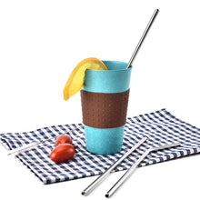 Load image into Gallery viewer, 4 PCS Reusable Stainless Steel Drinking Straws + 1 x Cleaner Brush Set Kit, Straight
