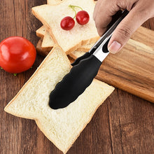 Load image into Gallery viewer, 12 inch Silicone Non-slip Food Bread Barbecue BBQ Clip Tongs Kitchen Tools, 12 inch Black, 12 inch Red