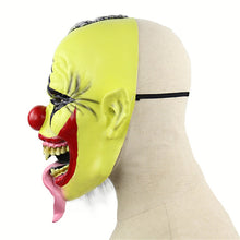 Load image into Gallery viewer, Halloween Festival Party Latex Green Face Clown Frightened Mask, with Hair, Green Face Clown