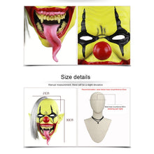 Load image into Gallery viewer, Halloween Festival Party Latex Green Face Clown Frightened Mask, with Hair, Green Face Clown