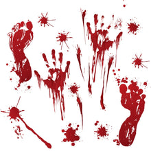 Load image into Gallery viewer, Halloween Decorations PVC Creative Blood Handprints and Footprints Wall Stickers Window Stickers, Random Style Delivery