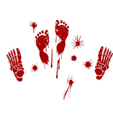 Load image into Gallery viewer, Halloween Decorations PVC Creative Blood Handprints and Footprints Wall Stickers Window Stickers, Random Style Delivery