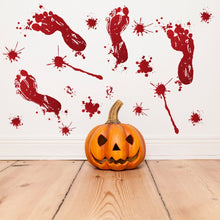 Load image into Gallery viewer, Halloween Decorations PVC Creative Blood Handprints and Footprints Wall Stickers Window Stickers, Random Style Delivery