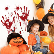 Load image into Gallery viewer, Halloween Decorations PVC Creative Blood Handprints and Footprints Wall Stickers Window Stickers, Random Style Delivery