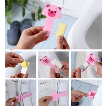 Load image into Gallery viewer, 10 PCS Cute Cartoon Portable Convenient Toilet Lid Device Mention Toilet Set, Random Style Delivery, Cute Cartoon Toilet Lid Device
