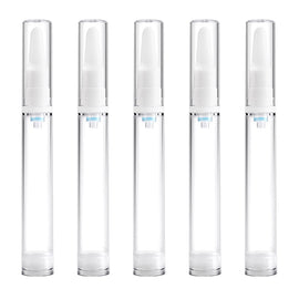 5 PCS Clear Empty Travel Portable Refillable Plastic Pump Bottle Containers, 15ml, 15ml