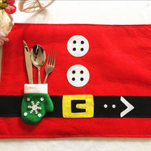 Load image into Gallery viewer, Christmas Decoration Santa Claus Suit Placemat with Glove Cutlery Holder, Santa