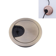 Load image into Gallery viewer, Desk Computer Desktop Zinc Alloy Round Threading Box Hole Cover, Hole Diameter: 80mm (Green Bronze), 80mm